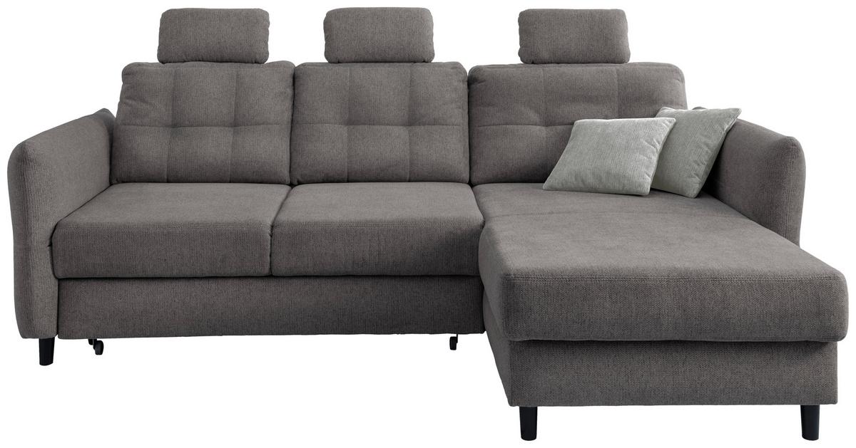 Wohnlandschaft Brizzini Graubraun Chenille - Graubraun/Hellgrau, MODERN, Holz/Textil (250-280/176cm) - Livetastic