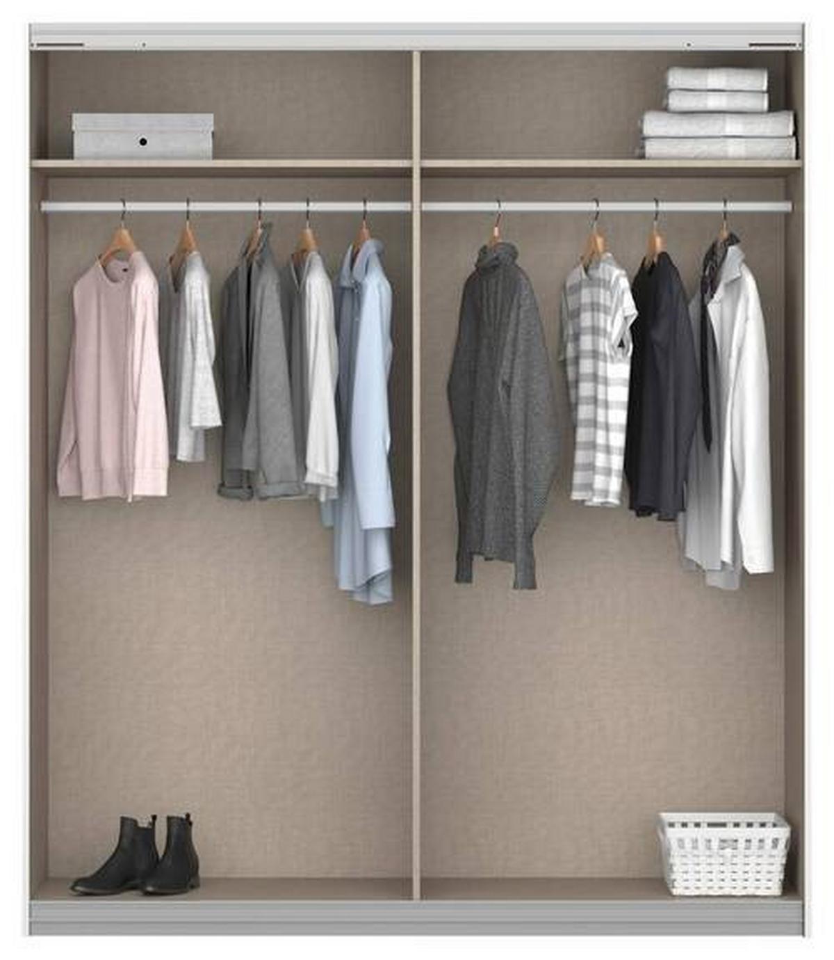 Ormar S Kliznim Vratima Belluno - siva/boje aluminija, Moderno, drvni materijal/metal (181/210/62cm) - Modern Living