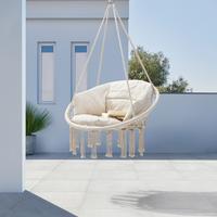 Hängesessel Amon Weiss aus Webstoff - Weiss, Basics, Textil/Metall (80/120/60cm) - Mömax