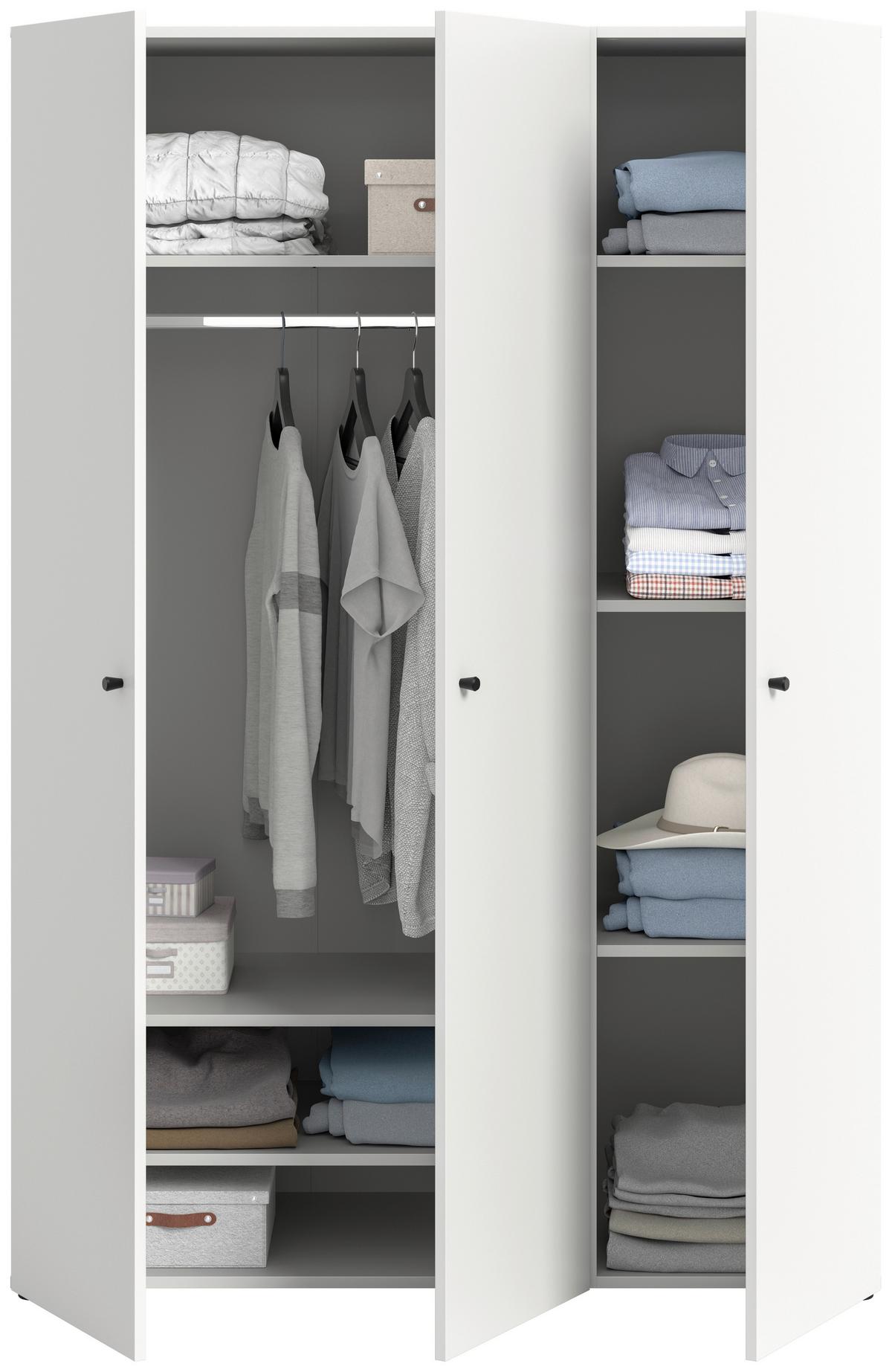 Drehtürenschrank DARWIN ca.120x176x51cm Weiß - Schwarz/Weiß, MODERN, Holzwerkstoff/Kunststoff (120/176/51cm) - MID.YOU