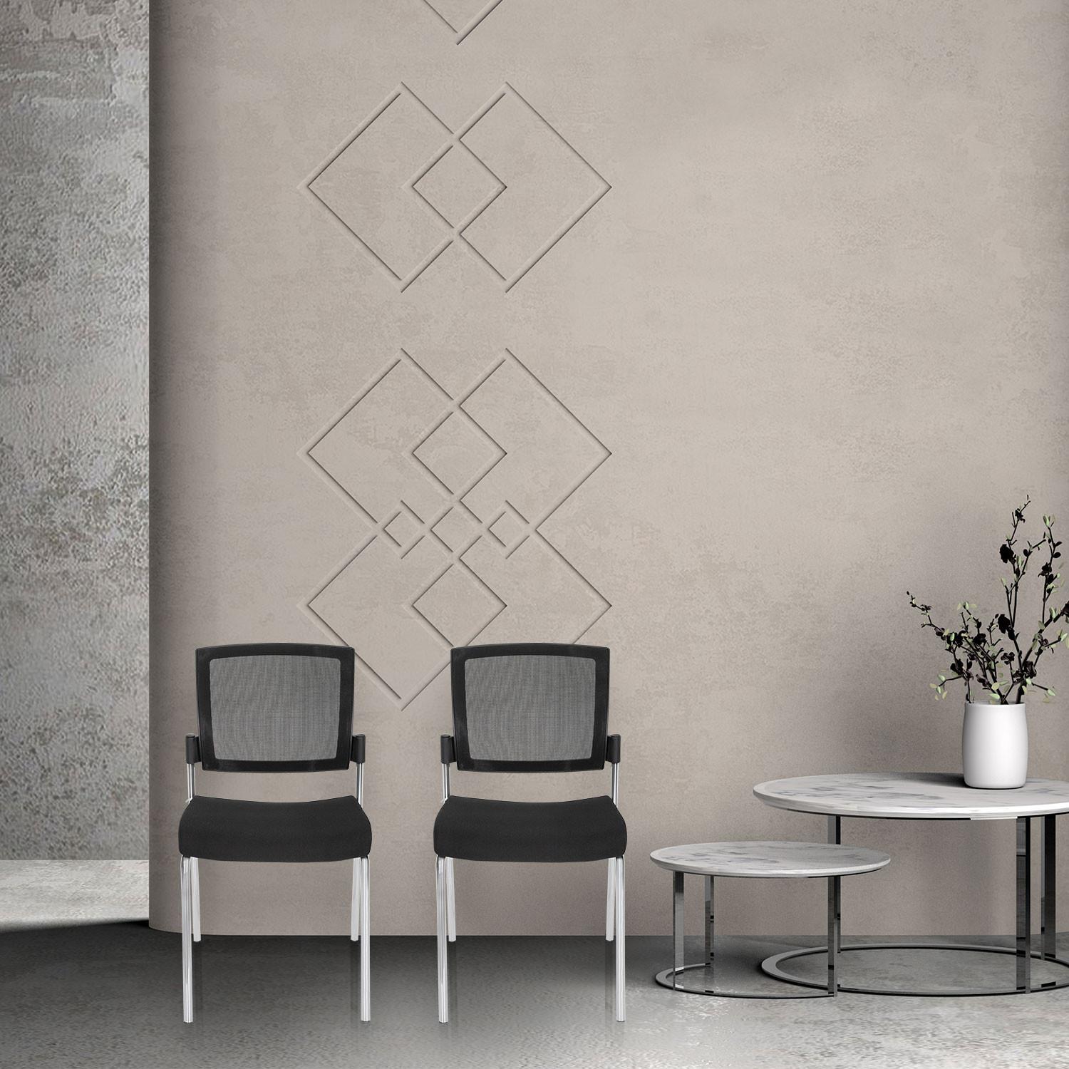 Konferenčni Stol K9 V, Črna - barve kroma/črna, Moderno, kovina/tekstil (48/90/58cm) - MID.YOU