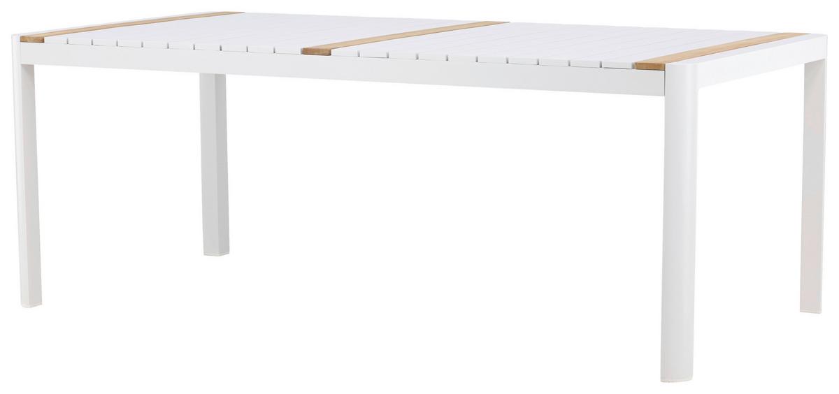 GARTENTISCH TOGO - Weiß, KONVENTIONELL, Holz/Metall (100/75/200cm) - Gardenson