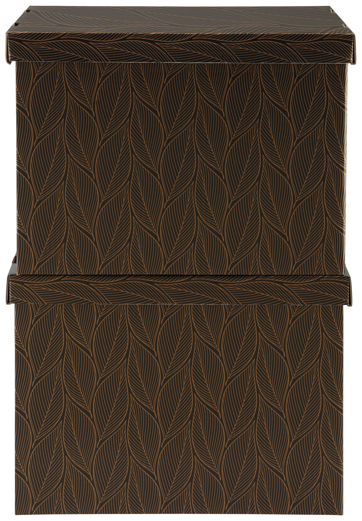 BOX MIT DECKEL JIMMY -EXT- - Goldfarben/Schwarz, Karton (44,3/33,5/32,5cm) - Mömax