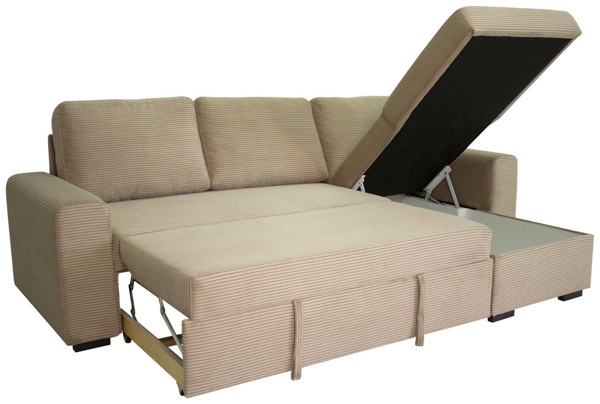 Sedežna Garnitura Tara, Svetlo Rjava, Ležišče, Predal - Moderno, tekstil (245/87/158cm) - Mömax