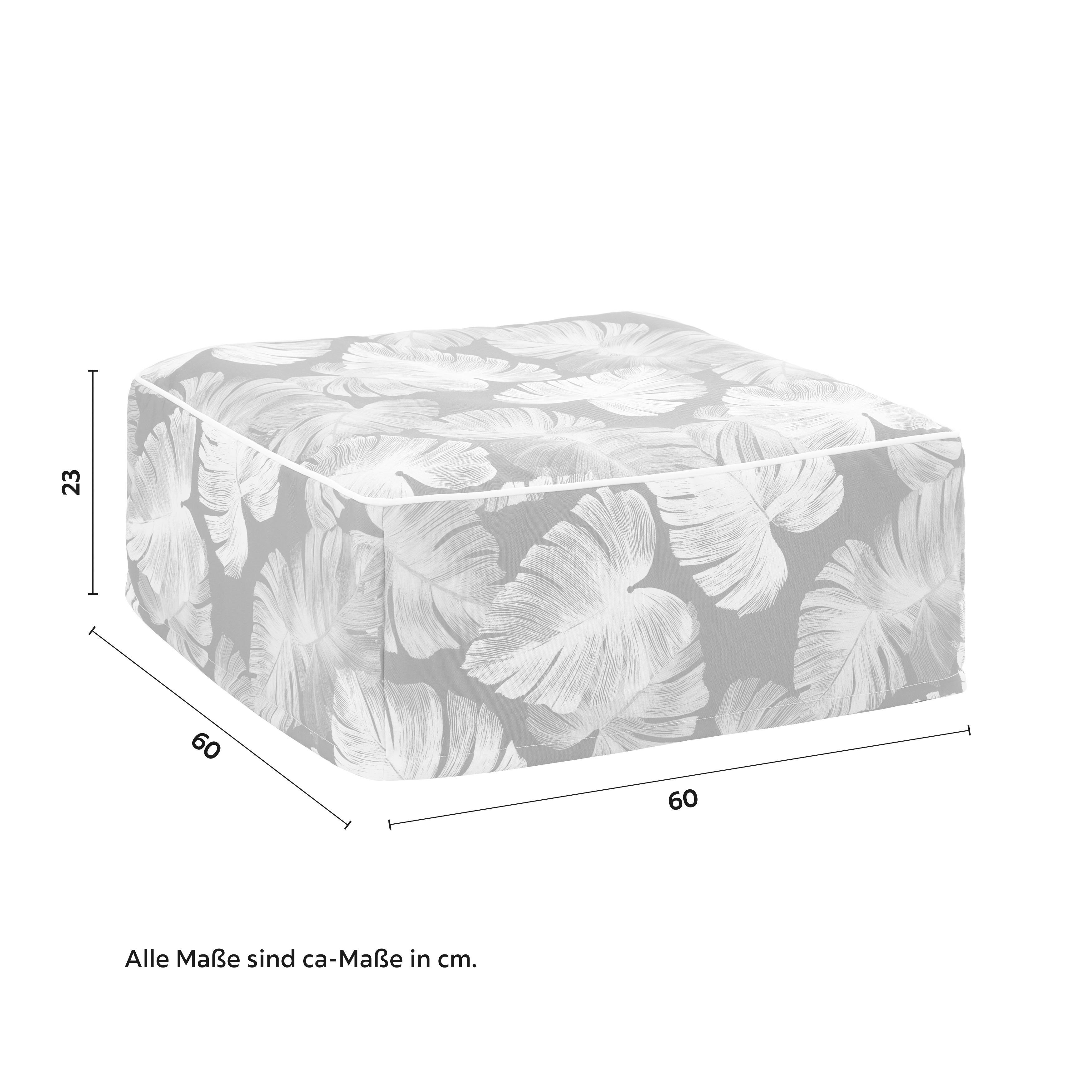 Pouf Cassy Grau ca. 60x23 cm - Grau, MODERN, Textil (60/23/60cm) - Bessagi Garden