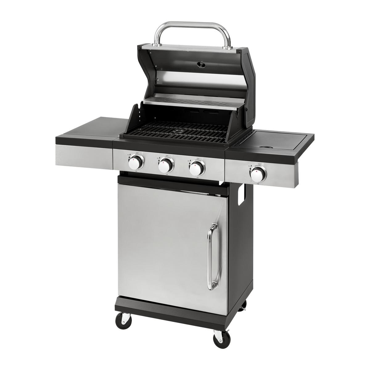 Gasgriller Helmut Schwarz - Schwarz, KONVENTIONELL, Kunststoff/Metall (110cm) - Mömax