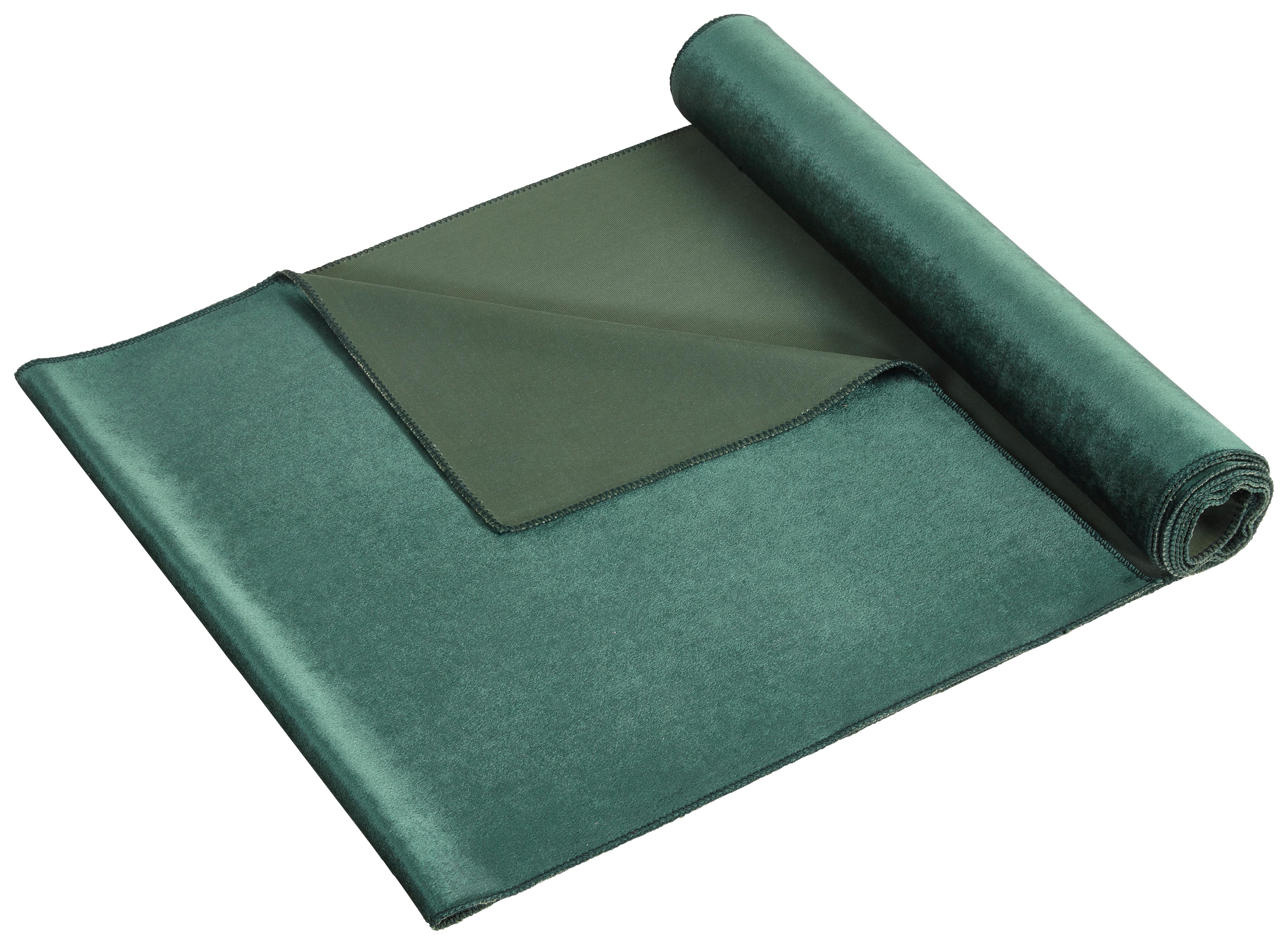 Dekorativno Blago Samt - temno zelena, tekstil (35/180cm) - Modern Living