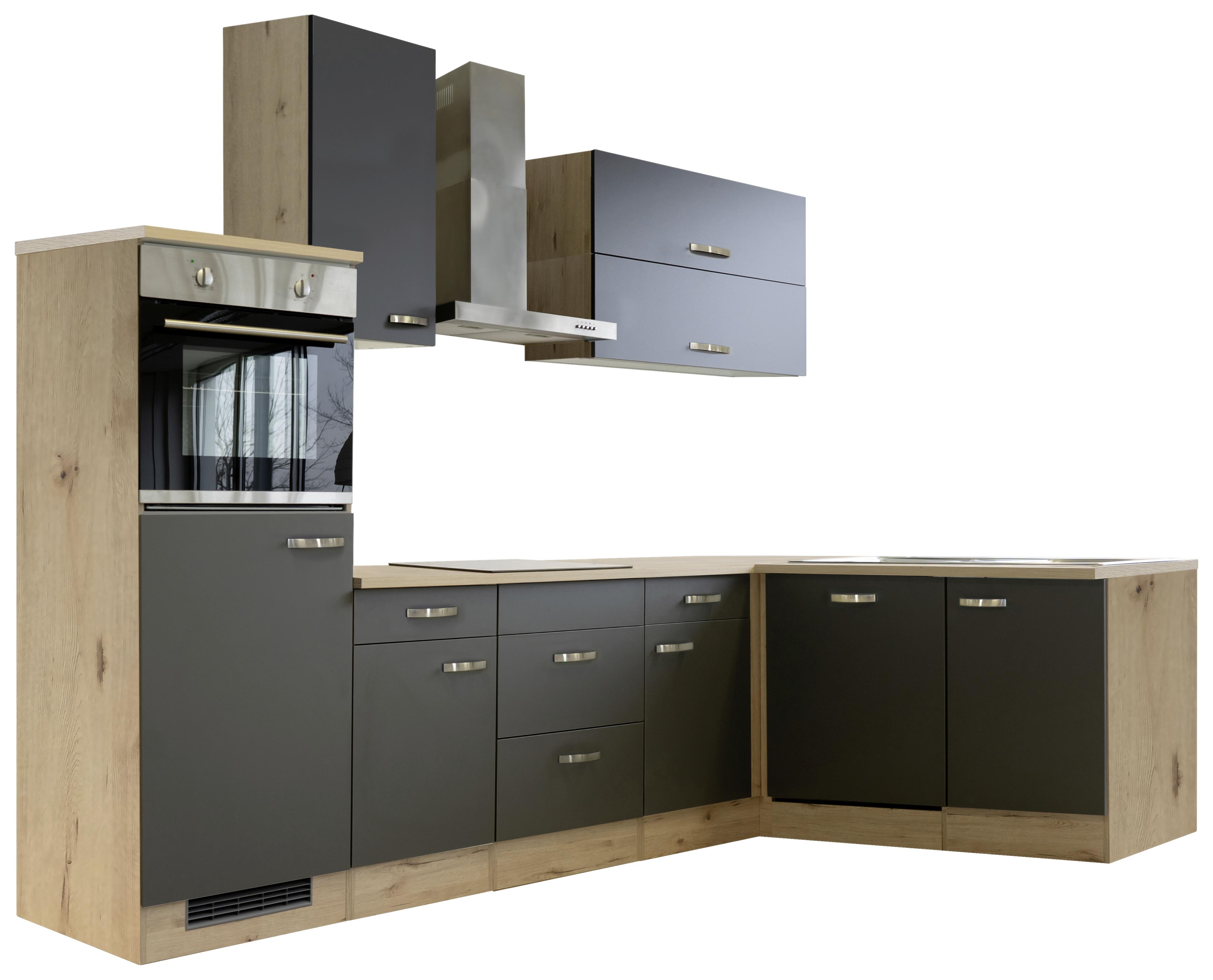 Kuhinja Kutna G999-2818-000-Shadow - siva/boje oplemenjenog čelika, Modern, drvni materijal/metal (280/170cm)