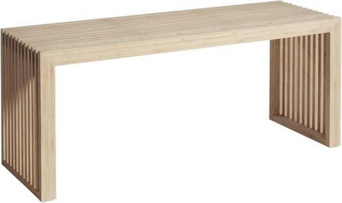 Sitzbank ''Rib'', aus Echtholz, Bambusfarben - Naturfarben, KONVENTIONELL, Holz (104/43/35cm) - MID.YOU