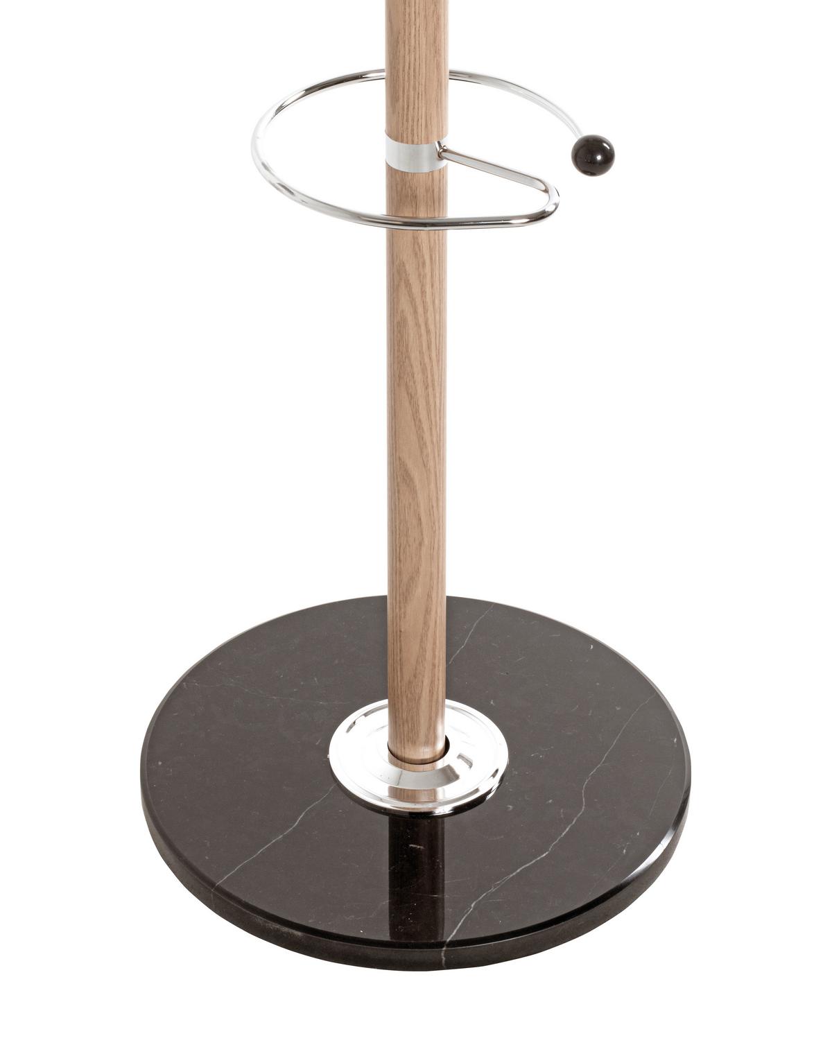 Samostoječi Obešalnik Mucki, Barva Hrasta, Črna - črna/barve hrasta, Moderno, kamen/kovina (39/171cm) - Mömax