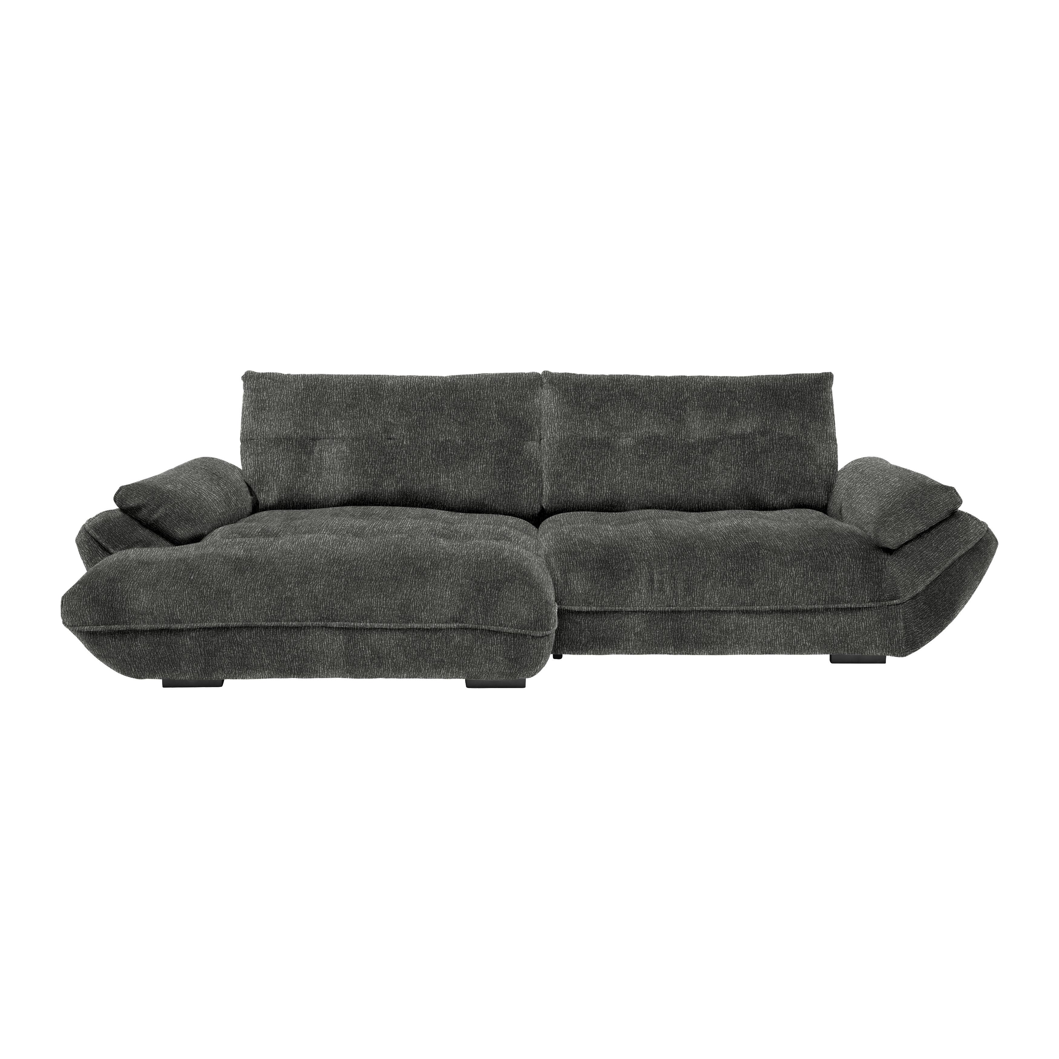 Wohnlandschaft Vivo Anthrazit - Anthrazit/Schwarz, MODERN, Kunststoff/Textil (179/63/317cm) - Premium Living