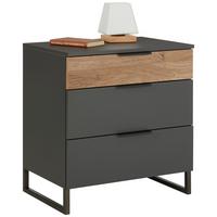 Noćni Ormarić Rocket - boje grafita/boje hrasta, Moderno, drvni materijal/metal (58/64/41cm) - Premium Living