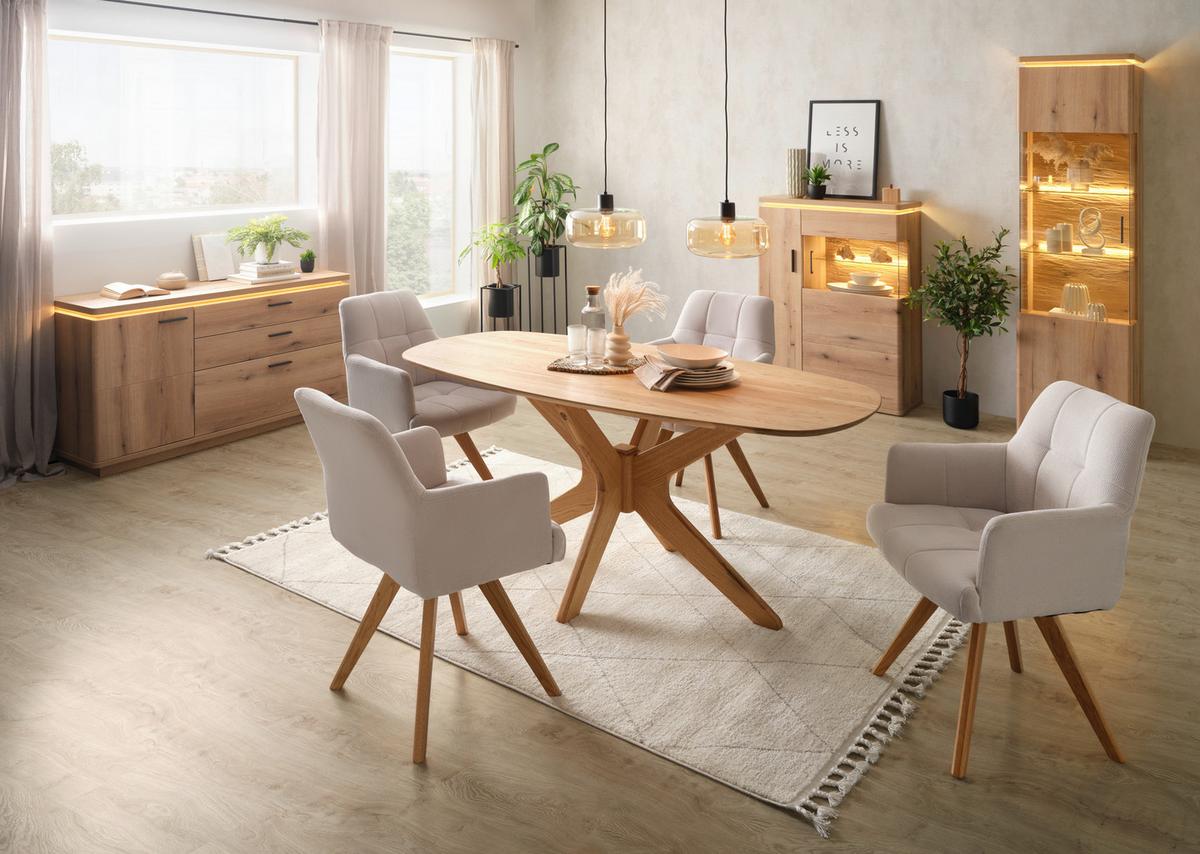 Esstisch Jefferson Wildeiche Echtholz - Wildeiche, MODERN, Holz (180/75/90cm) - Premium Living