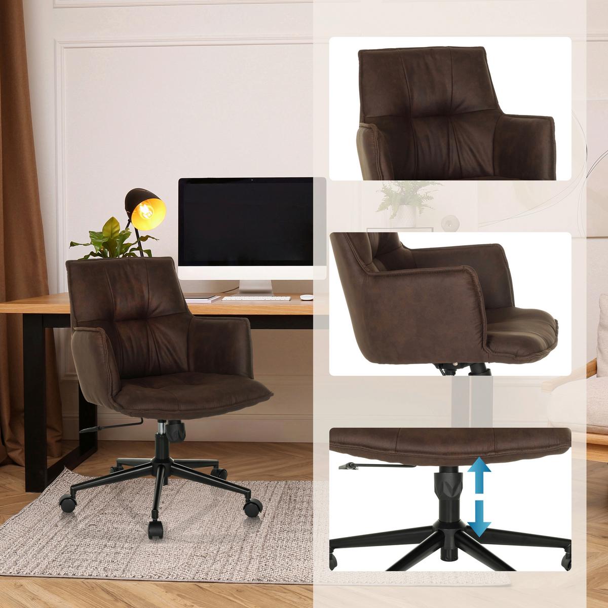 Drehstuhl Solao Life Dunkelbraun - Dunkelbraun/Schwarz, MODERN, Kunststoff/Textil (54/85/70cm) - MID.YOU
