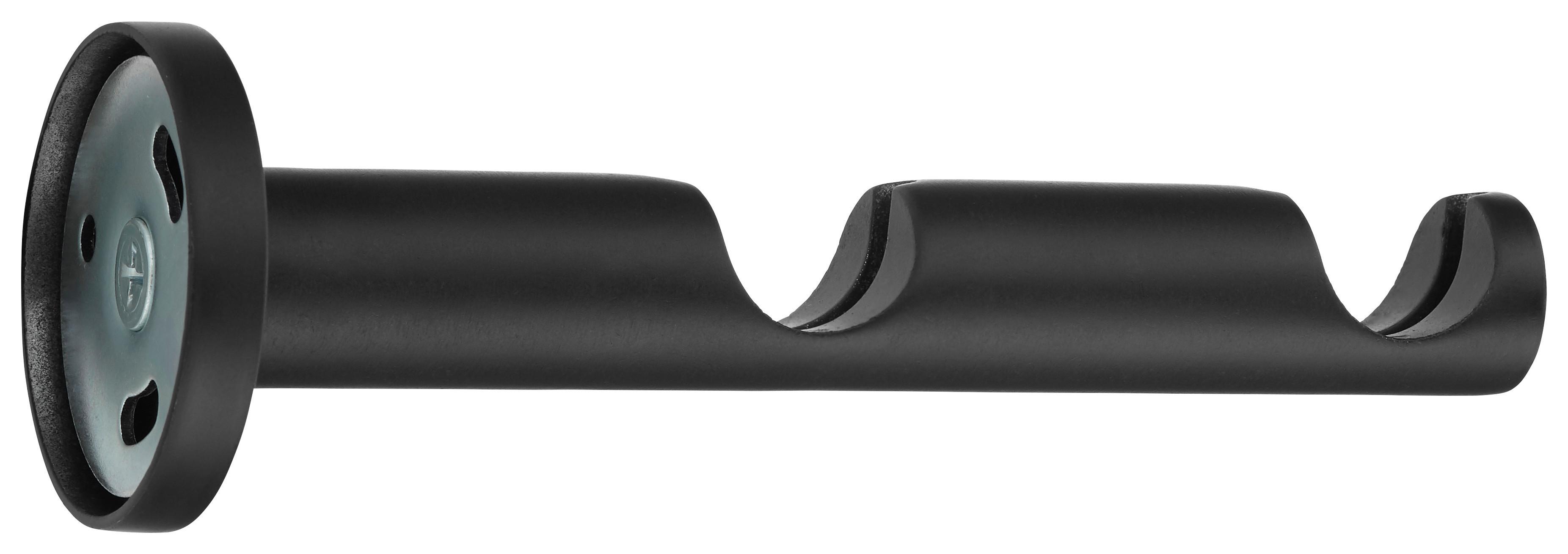 Doppelträger Rillcube in Schwarz - Schwarz, Metall (12cm) - Modern Living