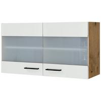 Küchenoberschrank Avila Eichefarben/Magnolie - Eichefarben/Magnolie, MODERN, Holzwerkstoff/Metall (100/54/32cm) - FlexWell