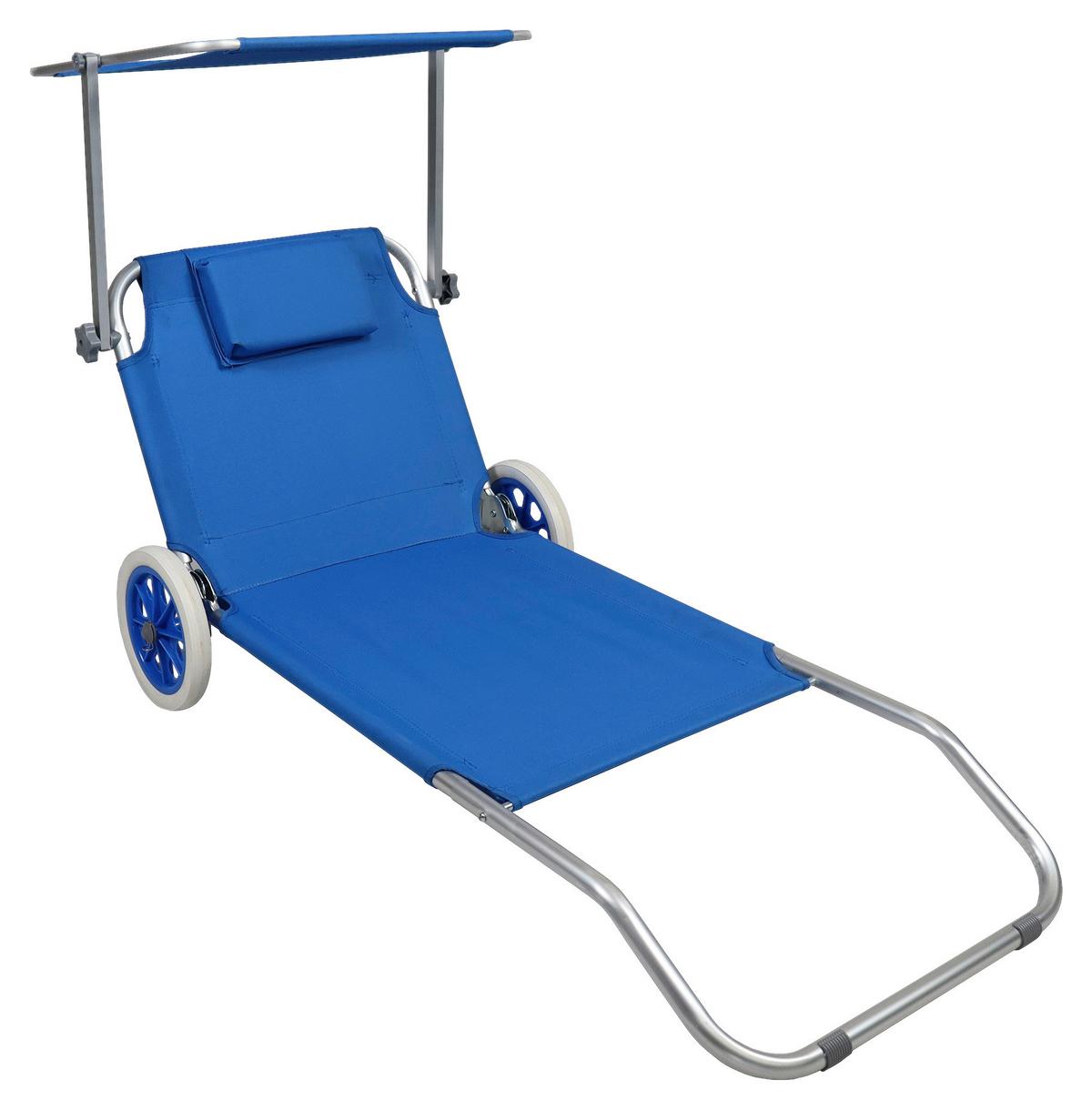 Vrtni Ležalnik Bindox, Modra - modra, Basics, kovina/tekstil (165/16/65cm) - Gardenson