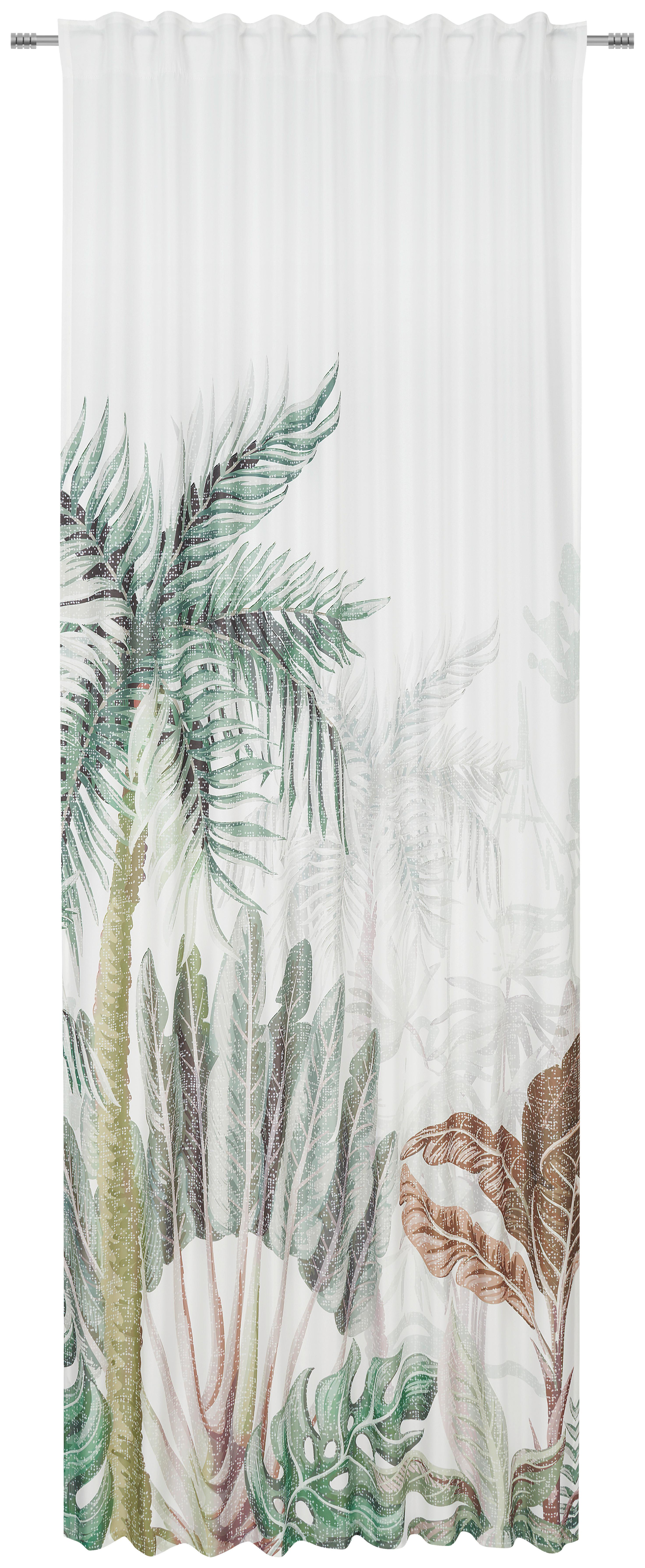 ZASŁONA GOTOWA PUNTA CANA - zielony/biały, Trend, tkanina (140/300cm) - Esposa