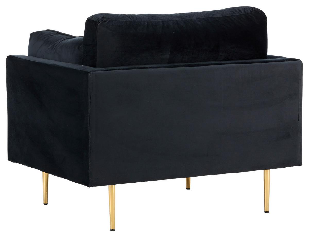 Sessel Boom ca. 110x84x86 cm Schwarz - Hellbraun/Schwarz, Design, Textil/Metall (110/84/86cm) - Livetastic