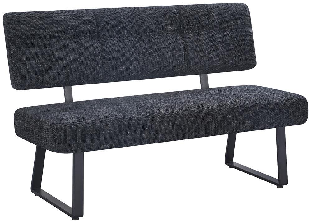 Sitzbank Luise 2 Schwarz - Schwarz, MODERN, Textil/Metall (140/90/64cm) - Mömax