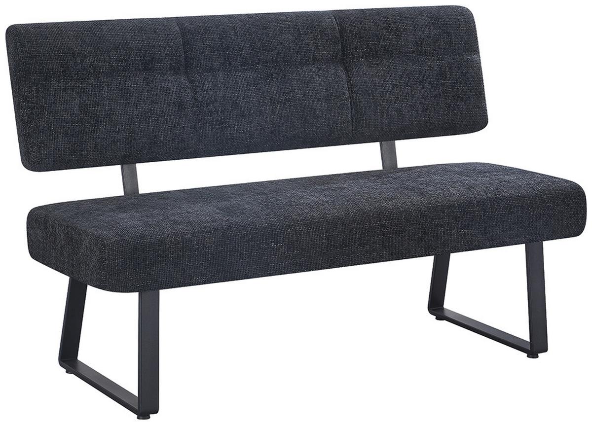 Sitzbank Luise 2 Schwarz - Schwarz, Modern, Textil/Metall (140/90/64cm) - Mömax