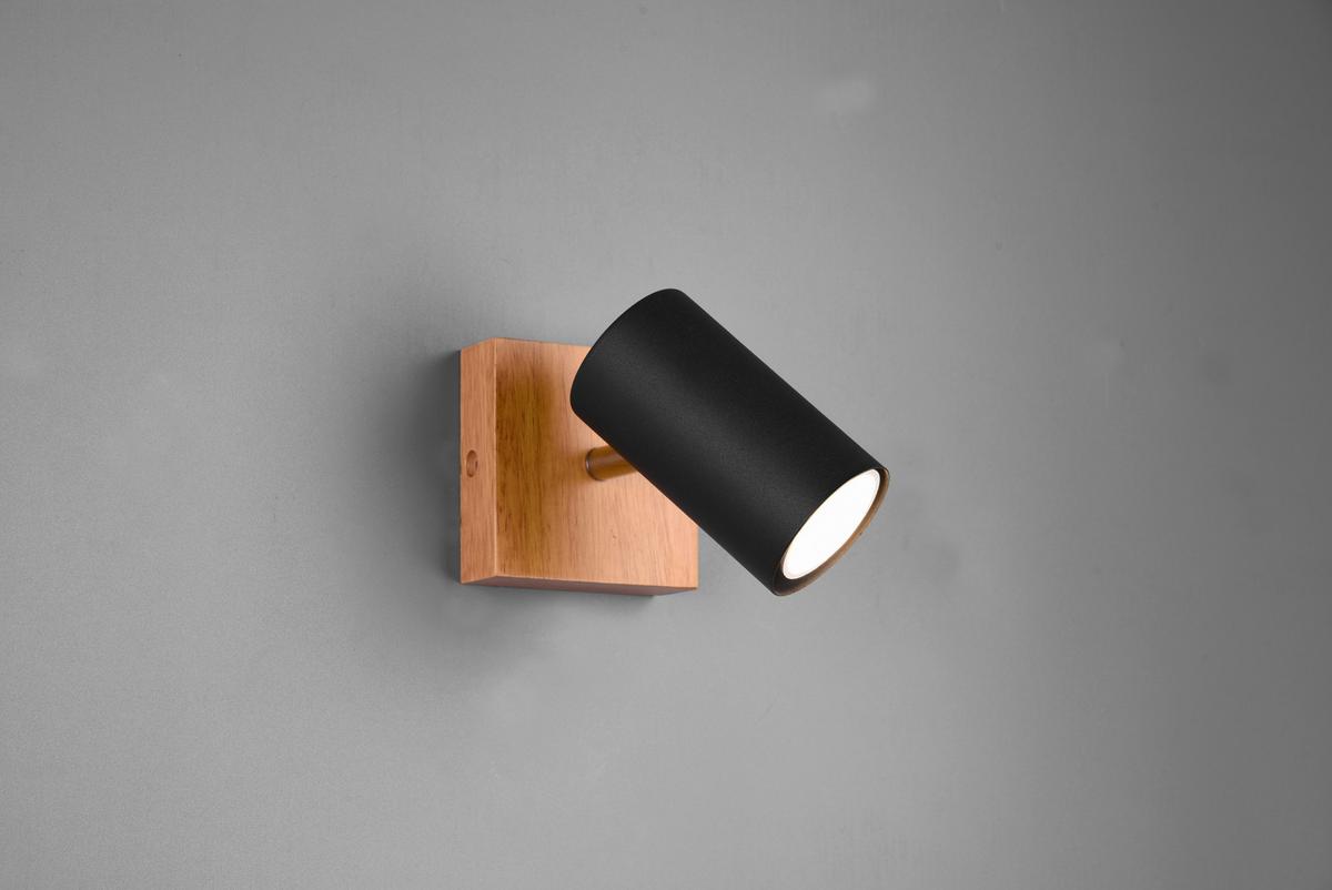 Strahler Spot Marley Schwarz max. 15 Watt - Schwarz, Design, Holz/Metall (9/16/12cm) - Trio Leuchten