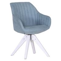 KRZESŁO Z PODŁOKIETNIKAMI CHILL - niebieski/biały, Design, tkanina/drewno (60/83/65cm) - Livetastic