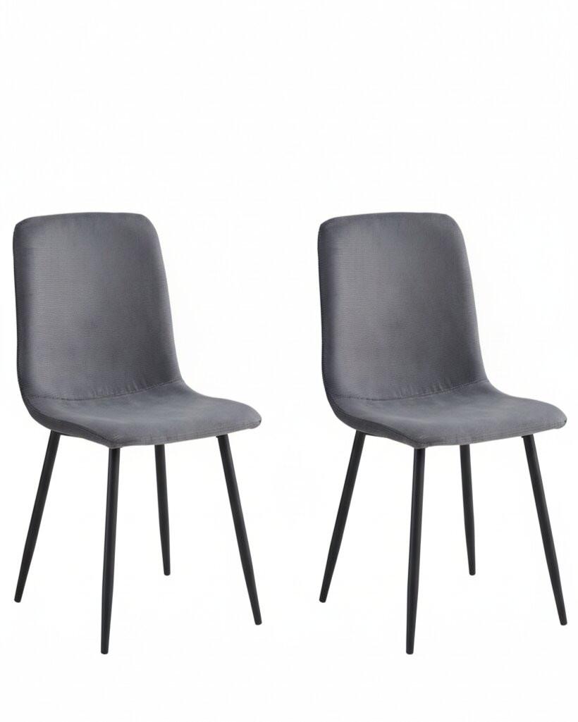 STUHL-SET LEIPZIG S 2ER-SET - Anthrazit/Schwarz, MODERN, Textil/Metall (44/92/54cm) - P & B