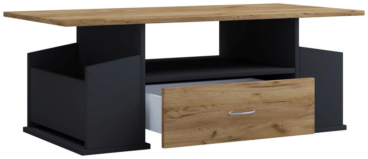 COUCHTISCH JUNATA - Honigeiche/Anthrazit, Design, Holzwerkstoff/Kunststoff (110/52/44cm) - MID.YOU