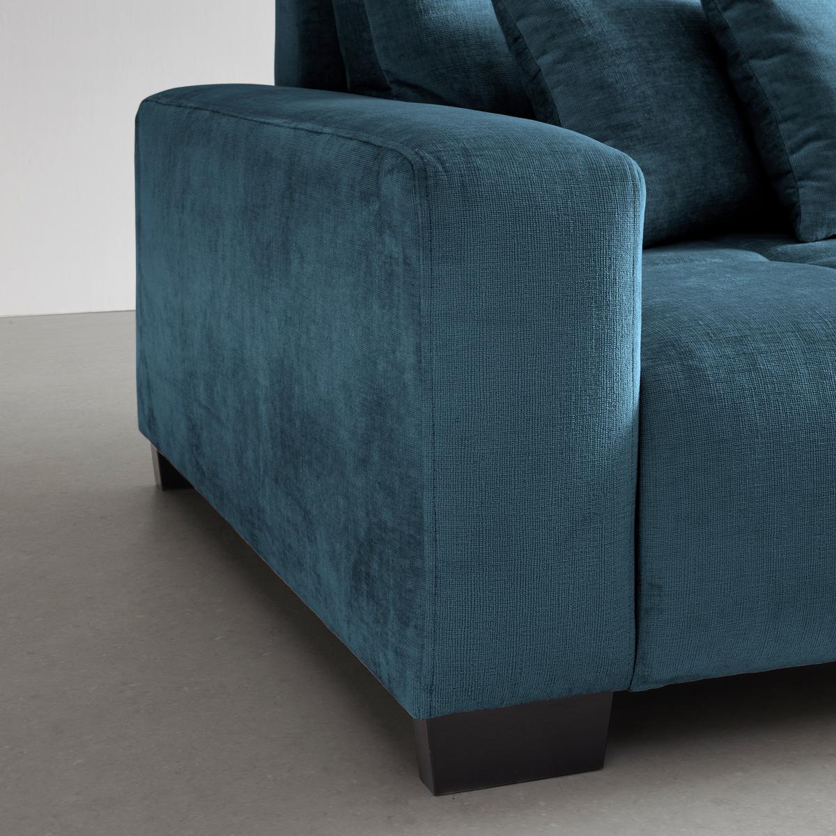Bigsofa Matteo Petrol - Petrol/Schwarz, Modern, Holz (246/93/124cm) - Based