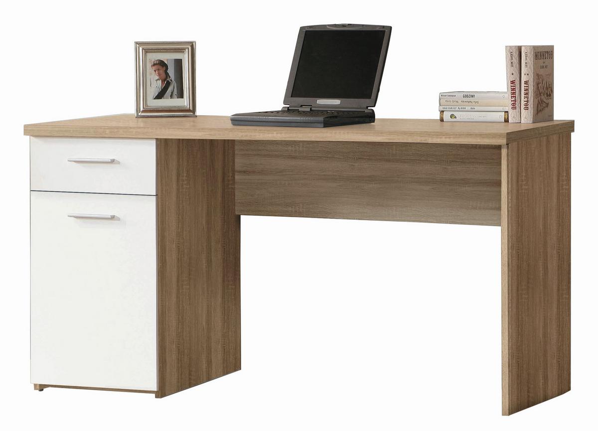 Pisalna Miza Net 106, Bela, Hrast Sonoma - bela/barve aluminija, kovina/umetna masa (140/76,5/60cm) - Mömax