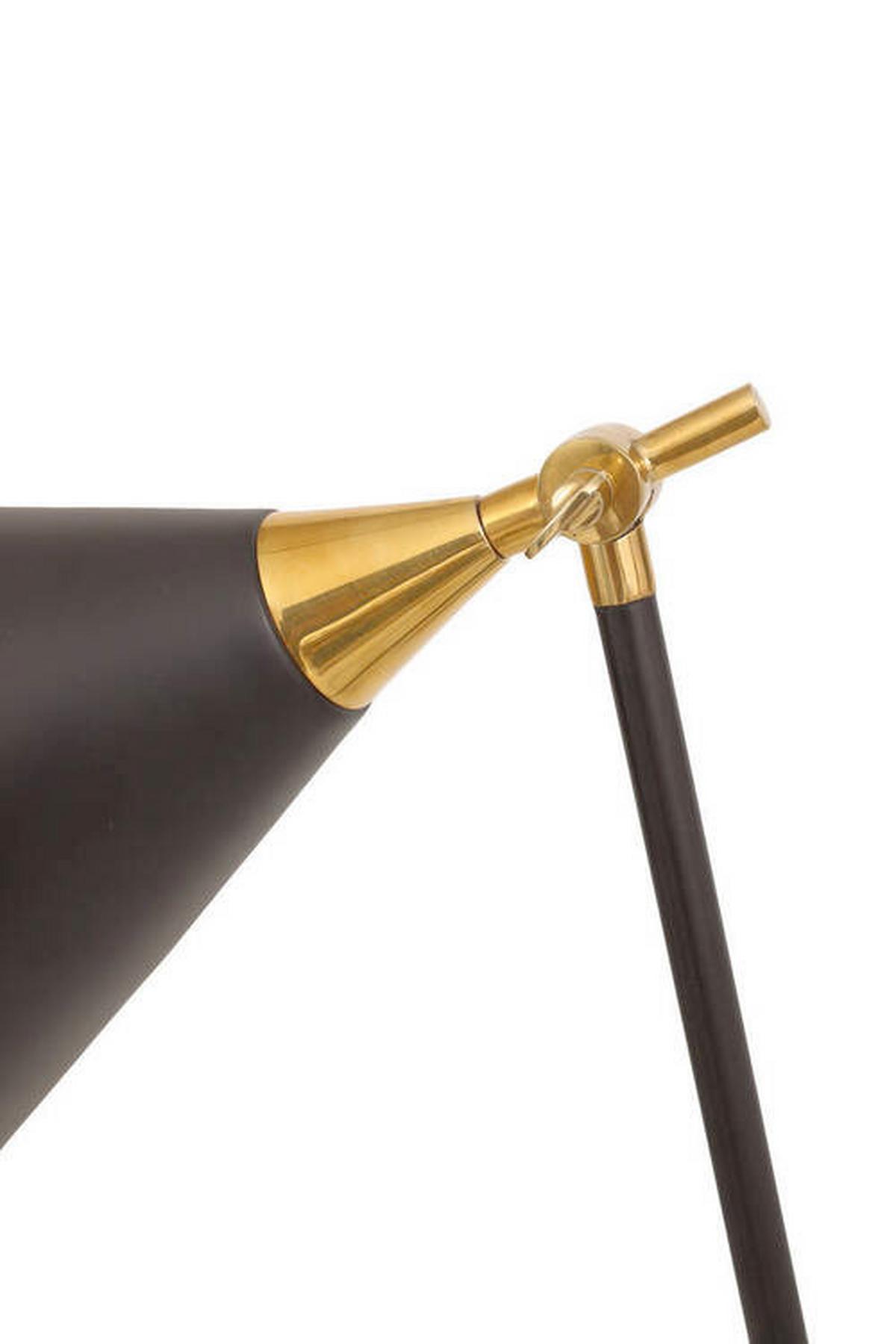 Stehleuchte Uzuhf-Gld - Goldfarben/Schwarz, Design, Kunststoff/Metall (30/148/42cm) - Kayoom