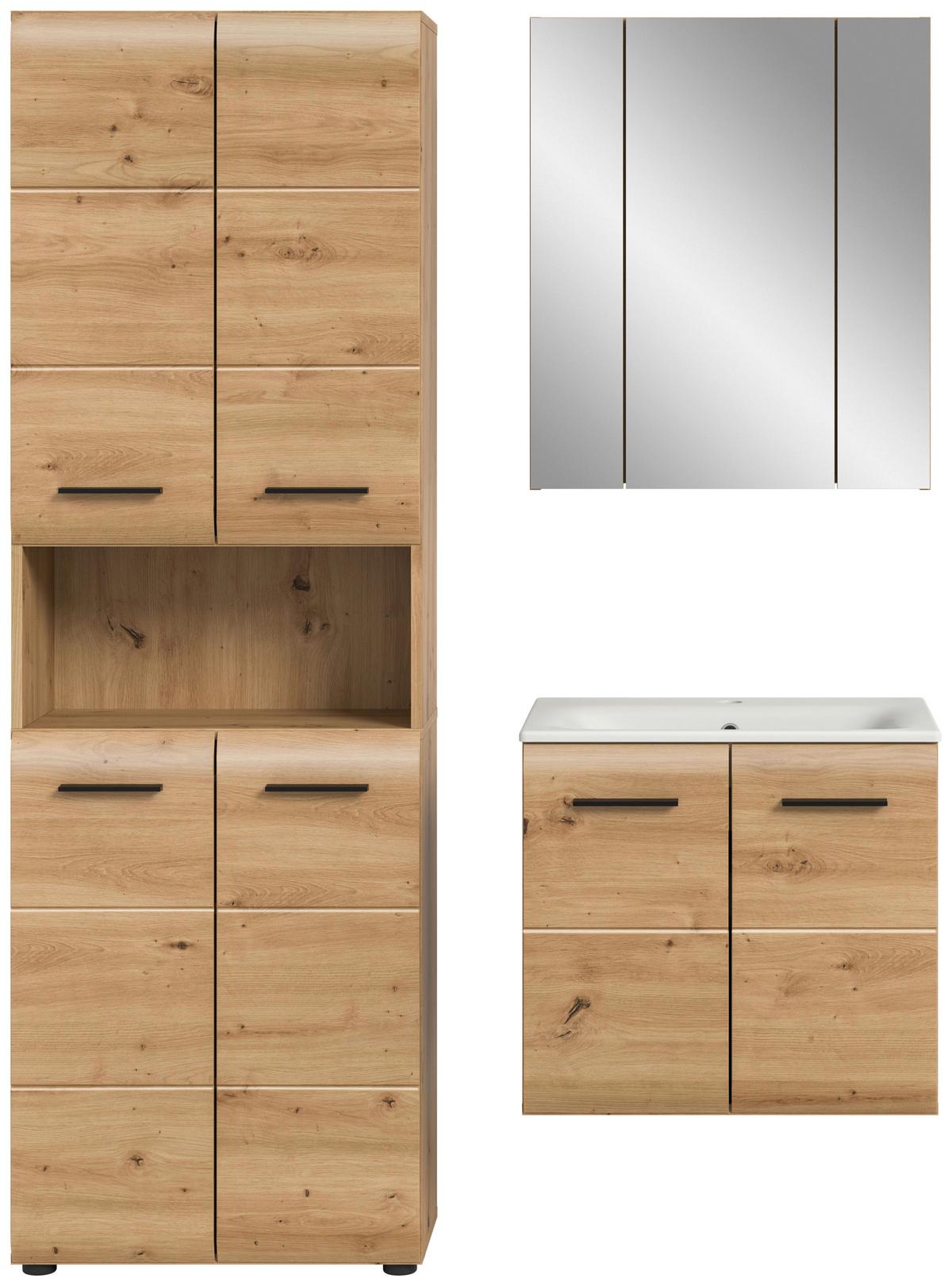 BADEZIMMER ICE - Weiss/Schwarz, Basics, Keramik/Holzwerkstoff (120cm) - MID.YOU