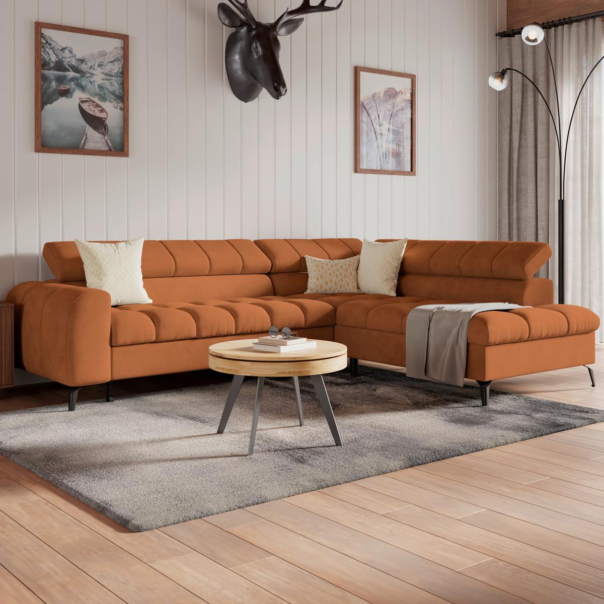 Coltar VOLF - negru/ruginiu, Trend, plastic/textil (261/203cm) - Modern Living