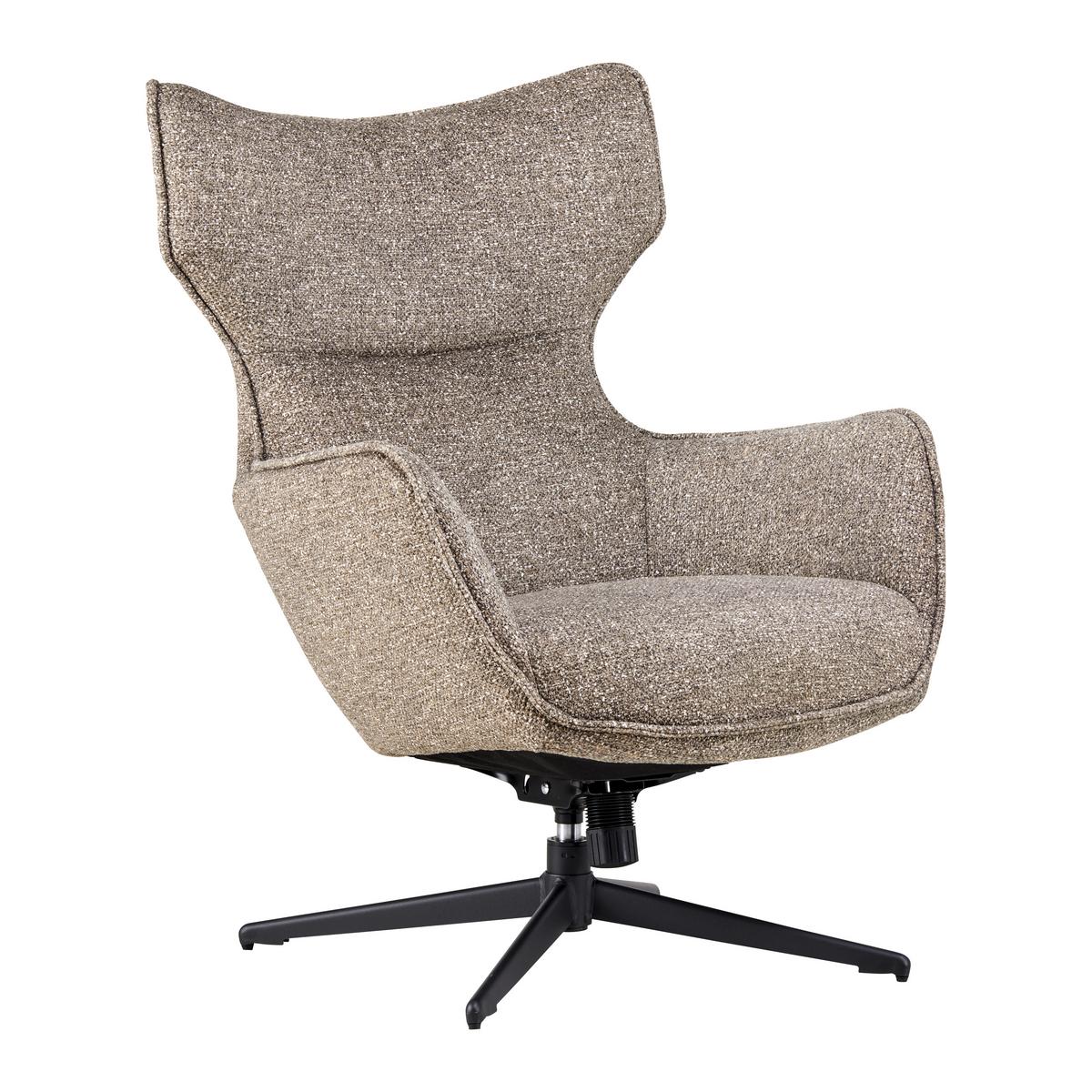 Sessel Flavio Graubraun - Graubraun/Schwarz, MODERN, Textil/Metall (74/98/83cm) - Mömax