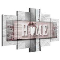 Slika Na Platnu Home - siva/svetlo roza, Basics, tekstil/leseni material (200/100/1,2cm) - artgeist