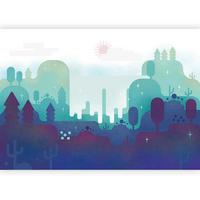 Fotótapéta Fairy-Tale Landscape - bézs/kék, Lifestyle, textil (250/175cm) - artgeist