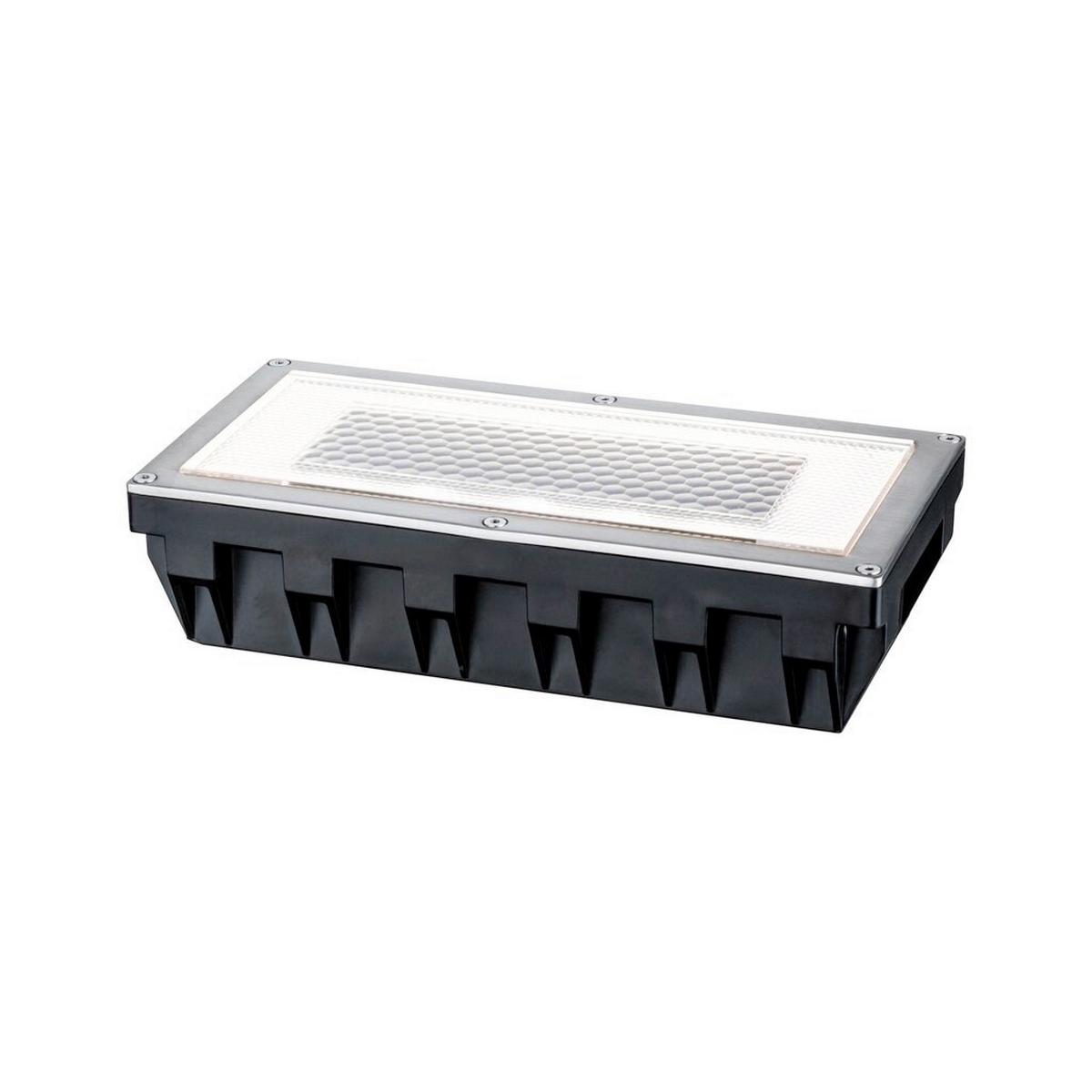 Solarleuchte Solar Box LED in Edelstahlfarben max. 0,6 W - Klar/Edelstahlfarben, Basics, Metall (20/5,1/10cm) - Paulmann