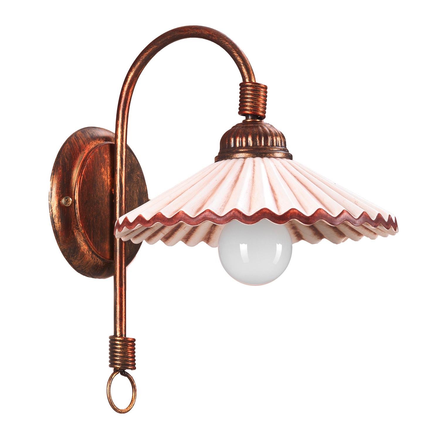 Wandleuchte Rosina Bernstein/Bronze max. 6 Watt - Bernsteinfarben/Bronzefarben, KONVENTIONELL, Keramik/Metall (27/20/30cm)