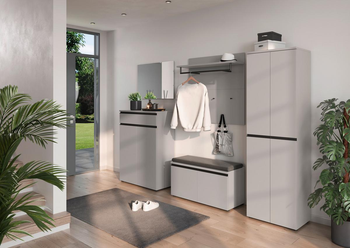 Garderobenpaneel GW-Bastia in Grau - Grau, MODERN, Holzwerkstoff (96/95/30cm) - Premium Living