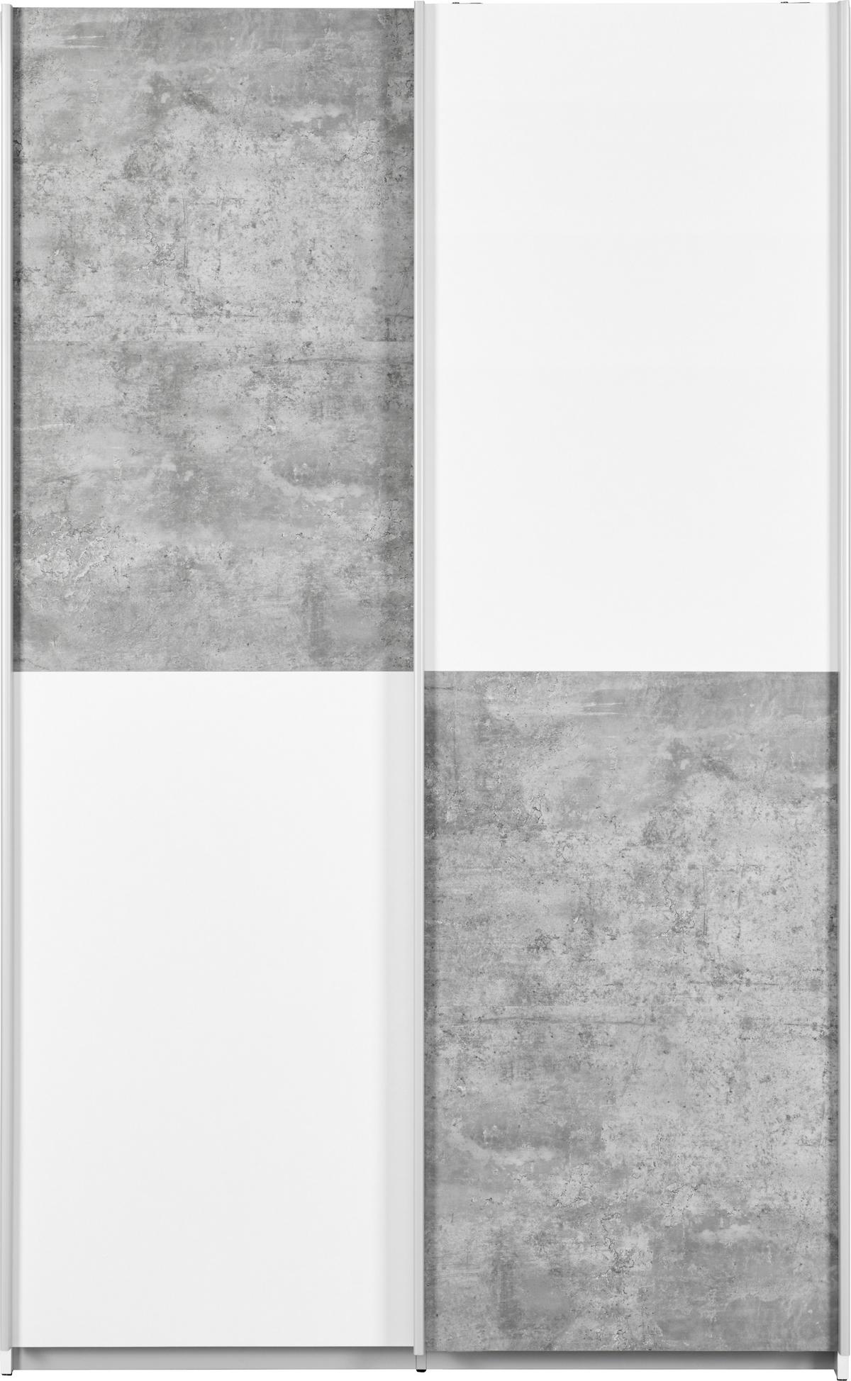 armoire multi usage in Weiss/Grau - couleur d'aluminium/gris, Konventionell, métal/matière synthétique (120/191/42cm) - Mömax