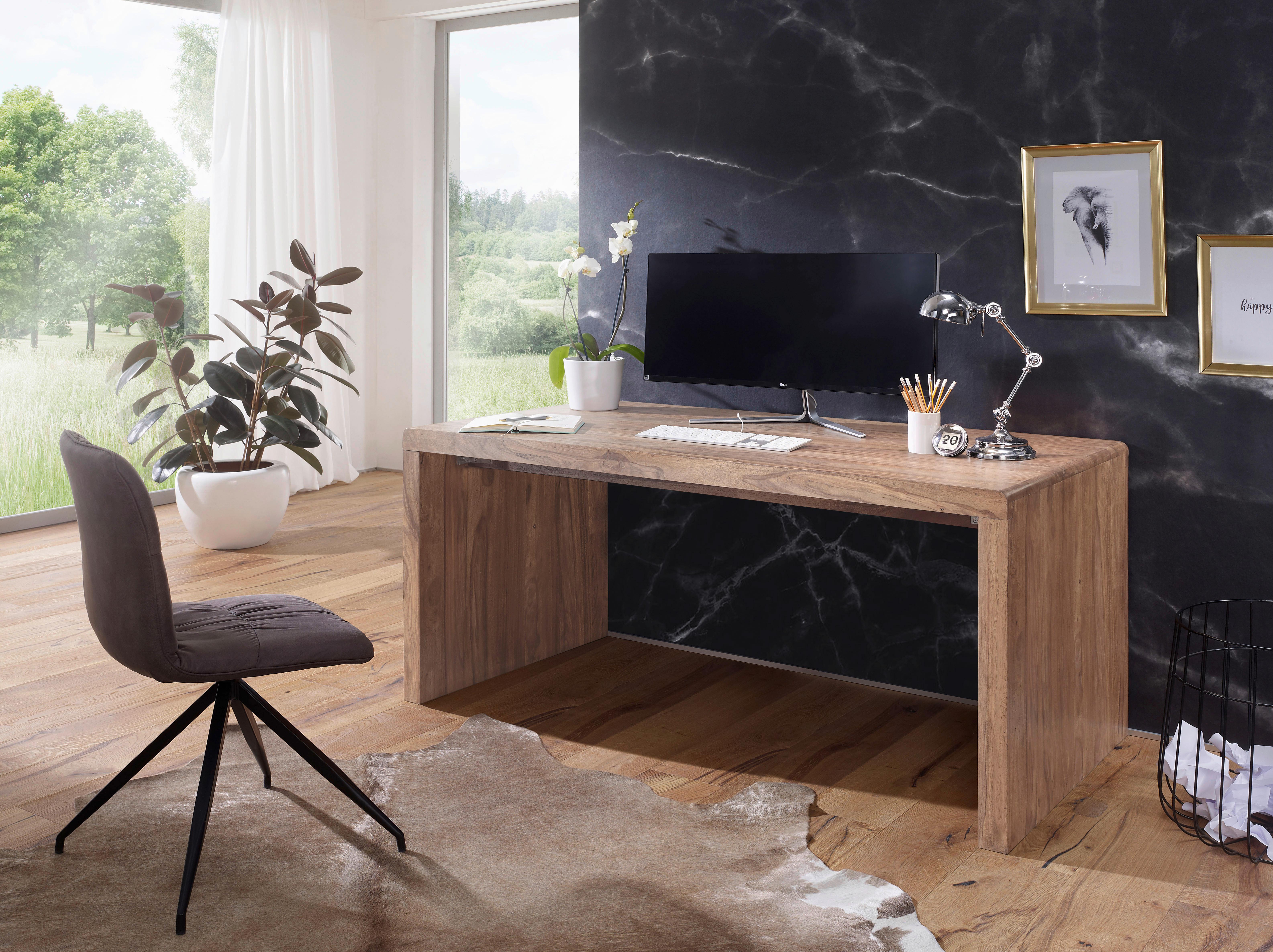 Pisalna Miza Boha, Pravi Les, 160x80cm - barve akacije, Design, les (160/80/76cm) - MID.YOU
