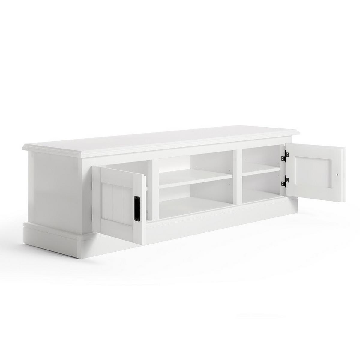 Nizka Omarica Charme, Bela - črna/bela, Design, kovina/leseni material (140/42/40cm) - Modern Living