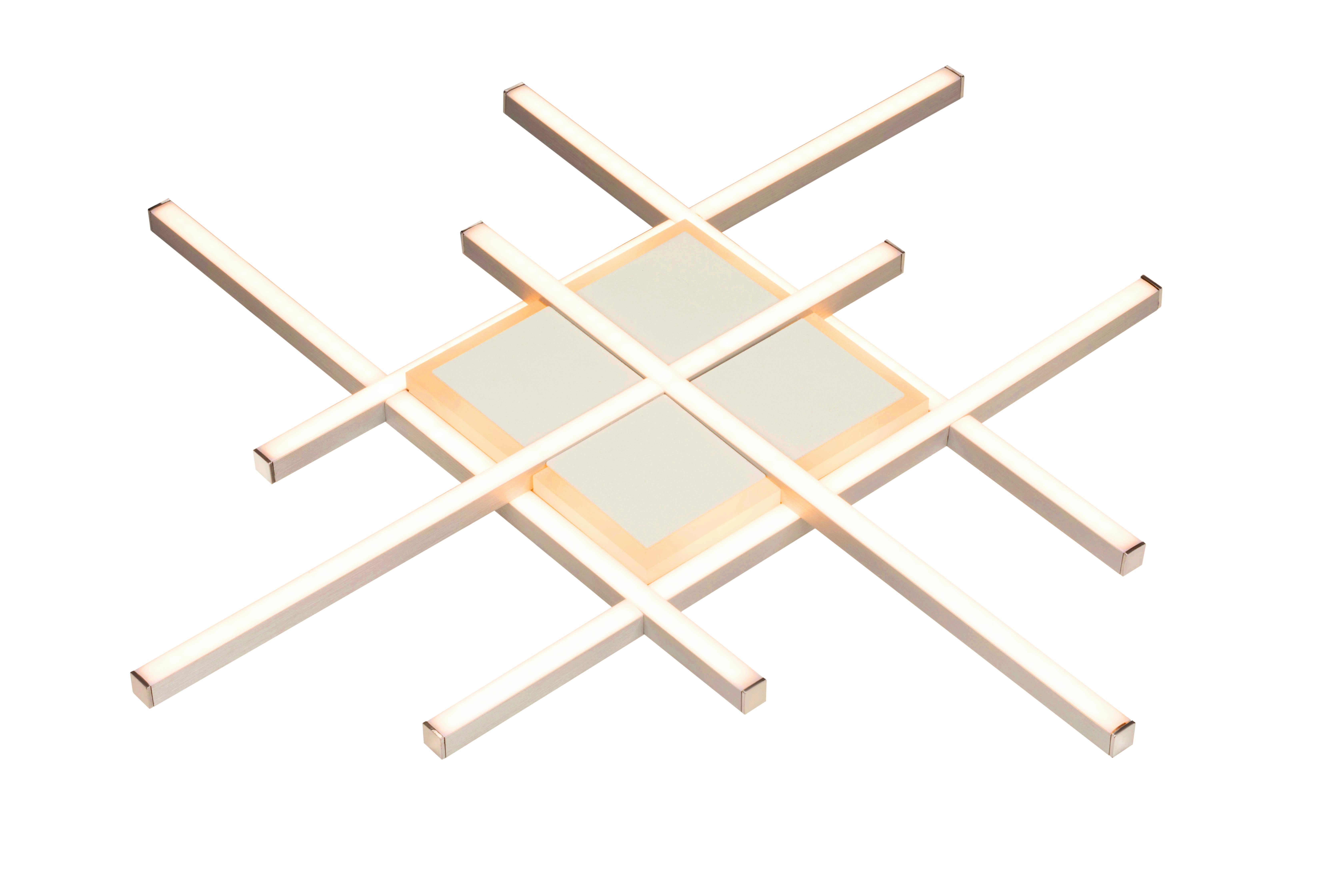 LAMPA SUFITOWA LED KAIRO *SBB* - kolor srebrny, Basics, tworzywo sztuczne/metal (53,5/53,5/4,5cm) - Boxxx