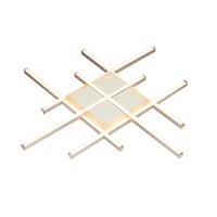 LAMPA SUFITOWA LED KAIRO *SBB* - kolor srebrny, Basics, tworzywo sztuczne/metal (53,5/53,5/4,5cm) - Boxxx