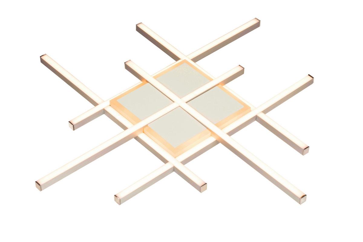 LAMPA SUFITOWA LED KAIRO *SBB* - kolor srebrny, Basics, tworzywo sztuczne/metal (53,5/53,5/4,5cm) - Boxxx