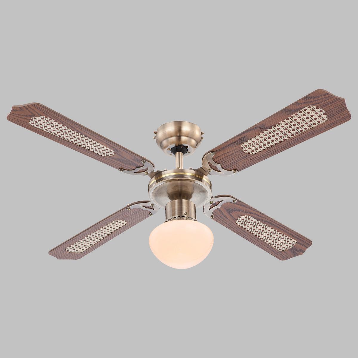 Ventilator Stropni 0309 Aston - boje hrasta, Konvencionalno, staklo/drvo (106,6/41,5cm) - Globo