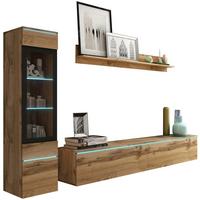 WOHNWAND VERA | EICHE WOTAN - Eiche Wotan/Grau, LIFESTYLE, Glas/Holzwerkstoff (210/130/33cm) - P & B