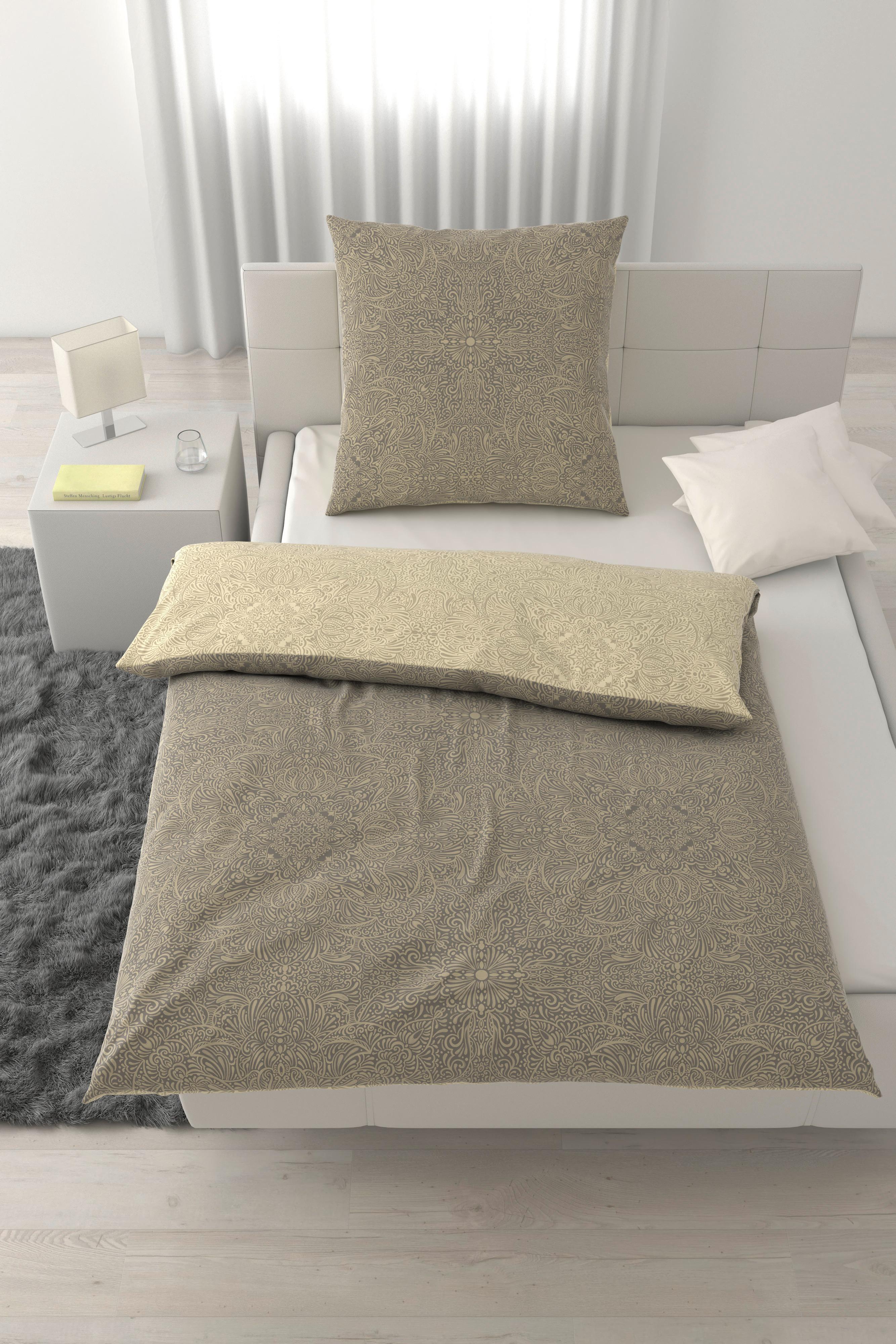 Bettwäsche Bella Wende XL Grau ca. 155x220cm - Grau, MODERN, Textil (155/220cm) - Mömax
