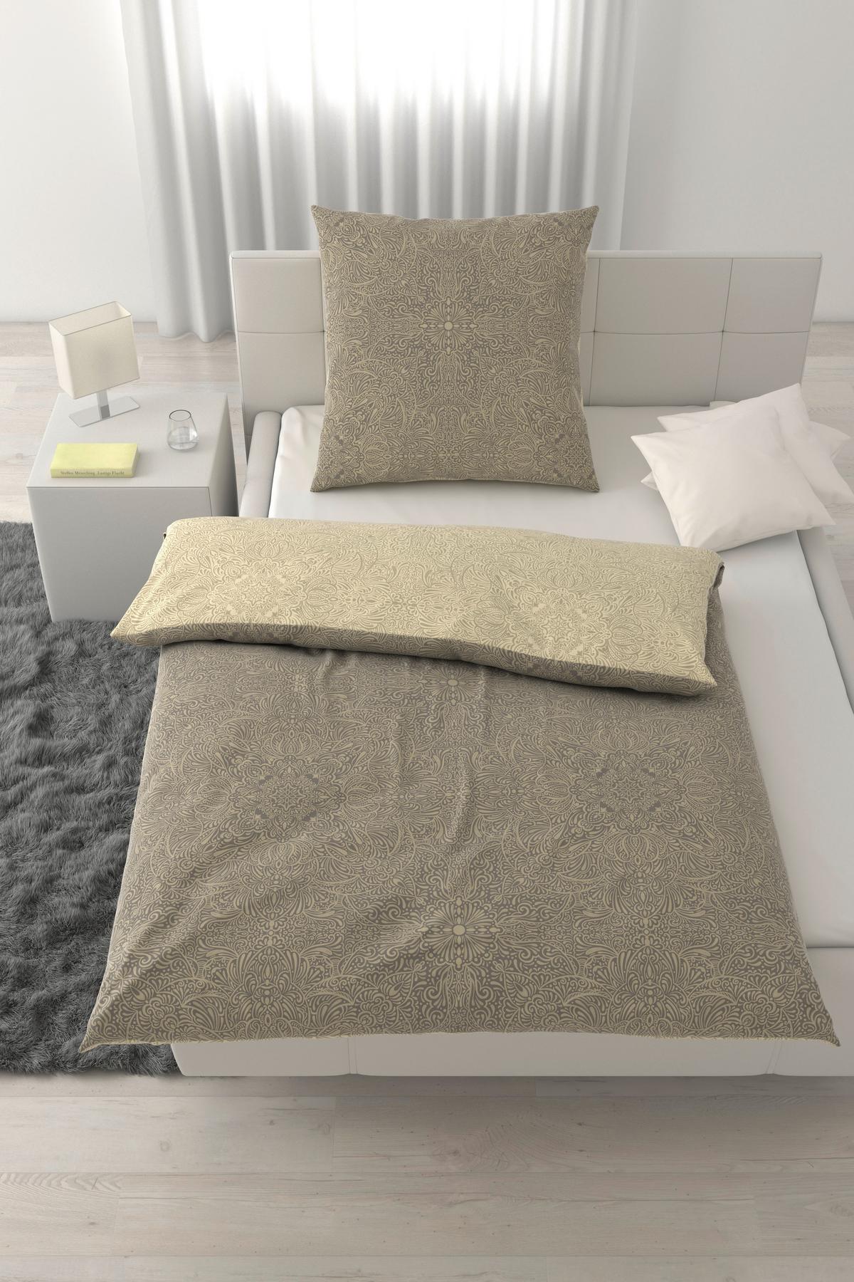 Bettwäsche Bella Wende XL Grau ca. 155x220cm - Grau, MODERN, Textil (155/220cm) - Mömax